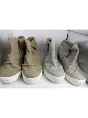 Not Rated Arabelle Wedge Sneakers bundle of 2 gray and beige size 8.5